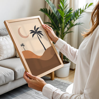 Bohemian Desert Palm Landscape Wall Art