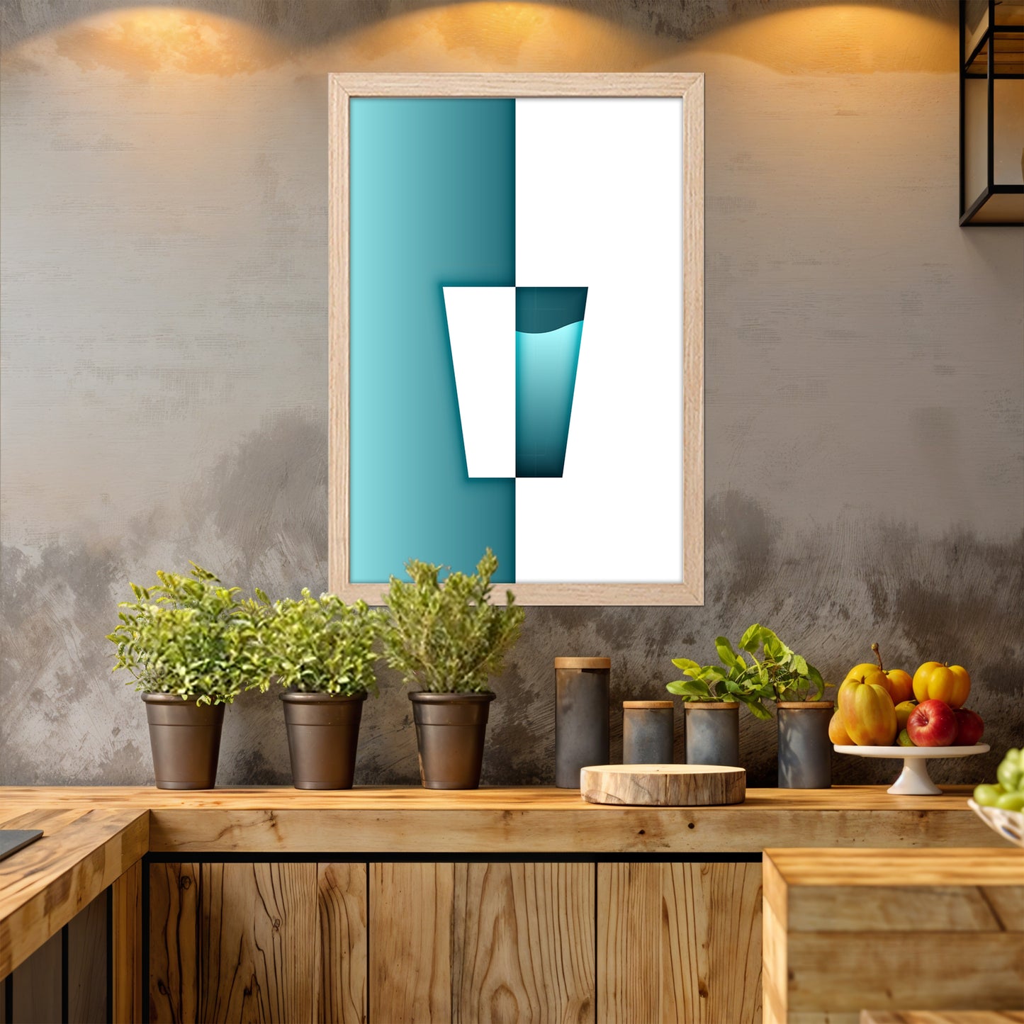 Aqua Glass Wall Frame