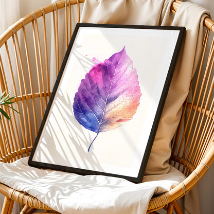 Watercolor Multicolor Leaf Botanical Wall Art