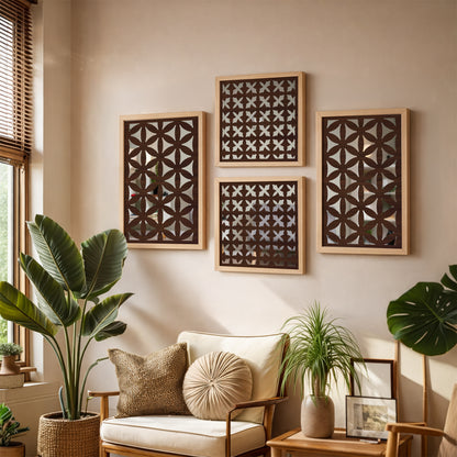 Modern Geometric Mirror Set of 4