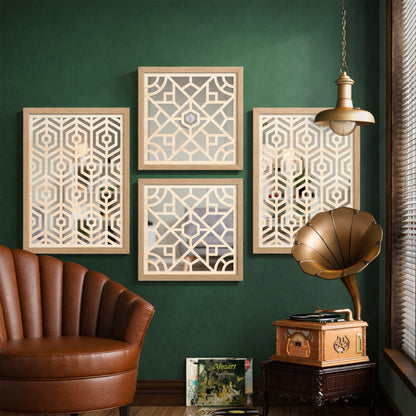 Hexara Mirror Art Set of 4