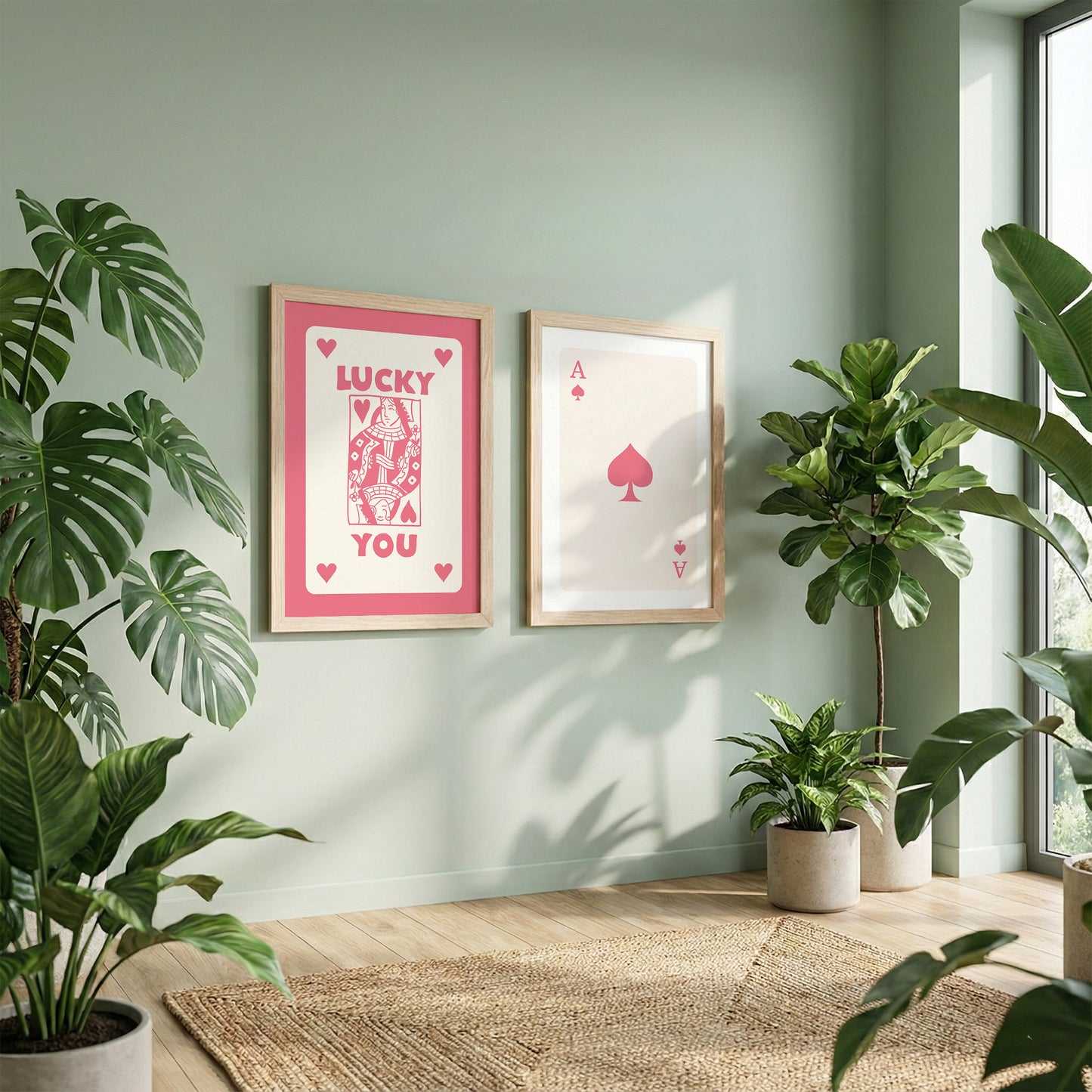 Lucky in Love Playing Card Wall Art Set of 2