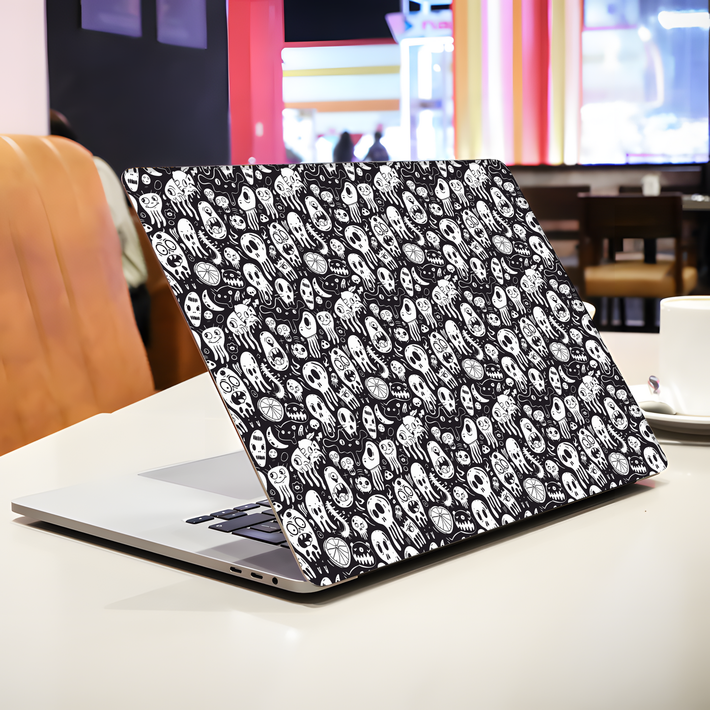 Skull Doodle Pattern Laptop Skin
