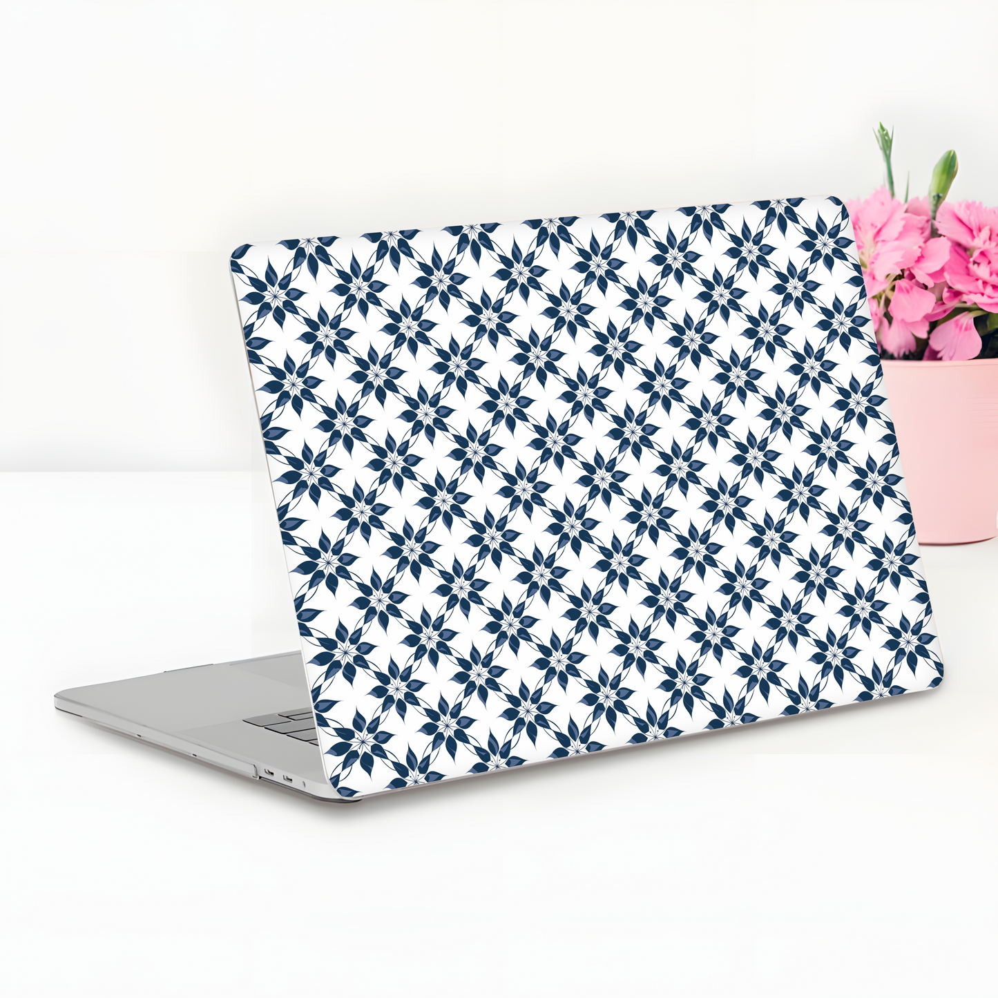 Indigo Tile Floral Laptop Skin
