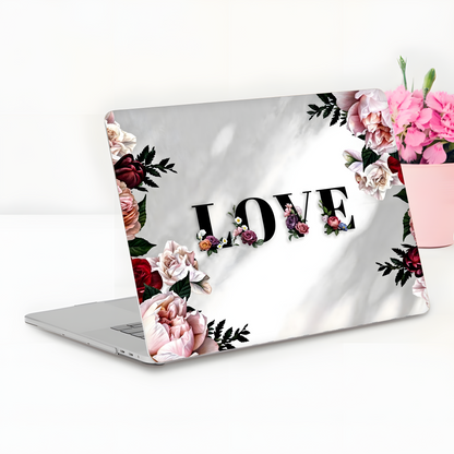 Floral Love Typography Laptop Skin
