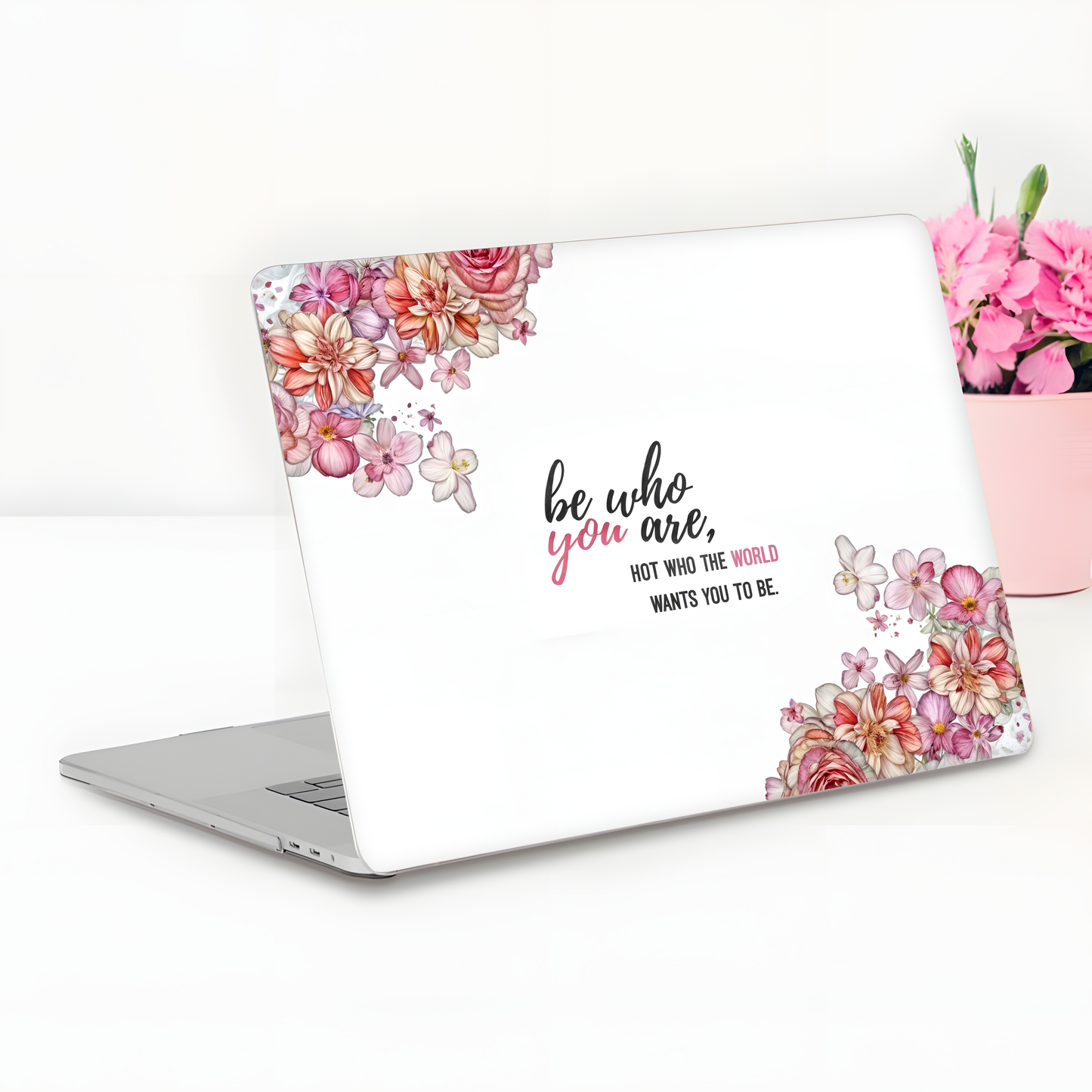 Be Yourself Floral Quote Laptop Skin