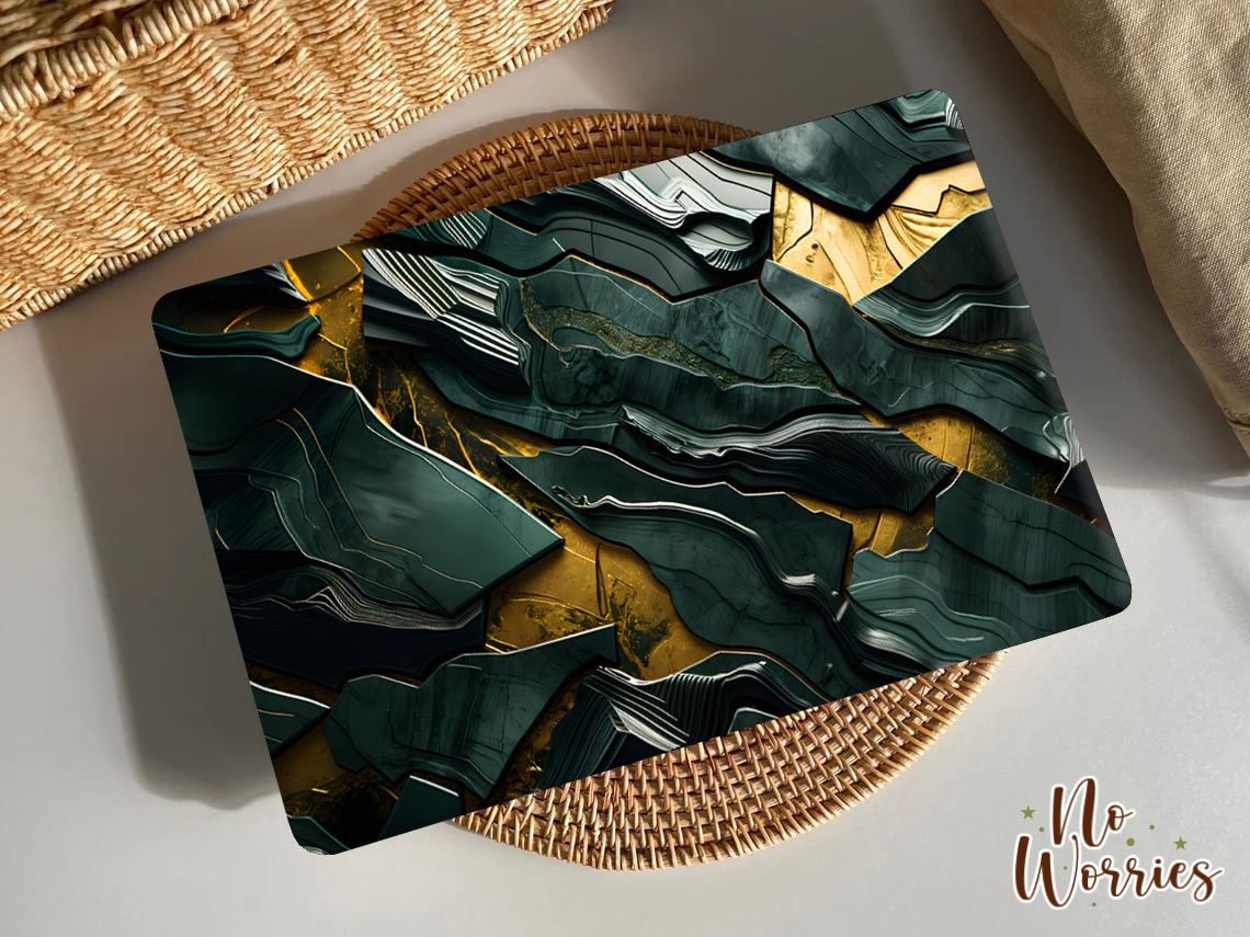 Emerald Gold Geometric Laptop Skin