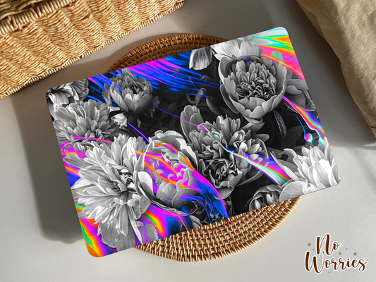 Monochrome Floral Neon Laptop Skin