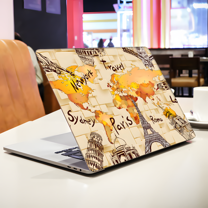Travel Map Skin Laptop Skin