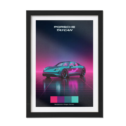 Porsche Taycan Synthwave Wall Frame