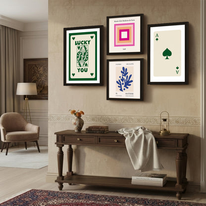 Lucky Card Wall Decor Set of 4