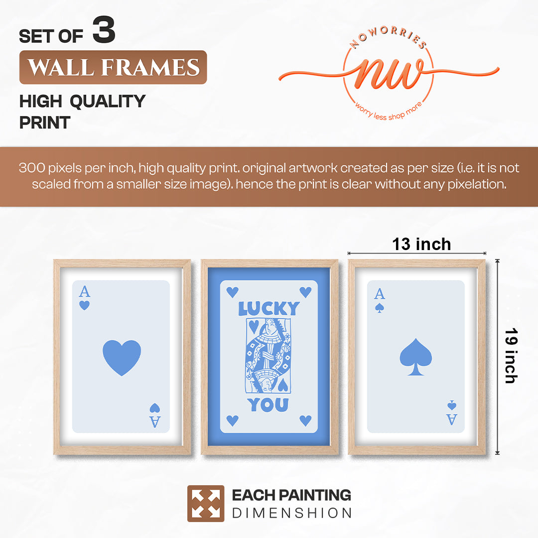 Lucky Cards Wall Art Set of 3