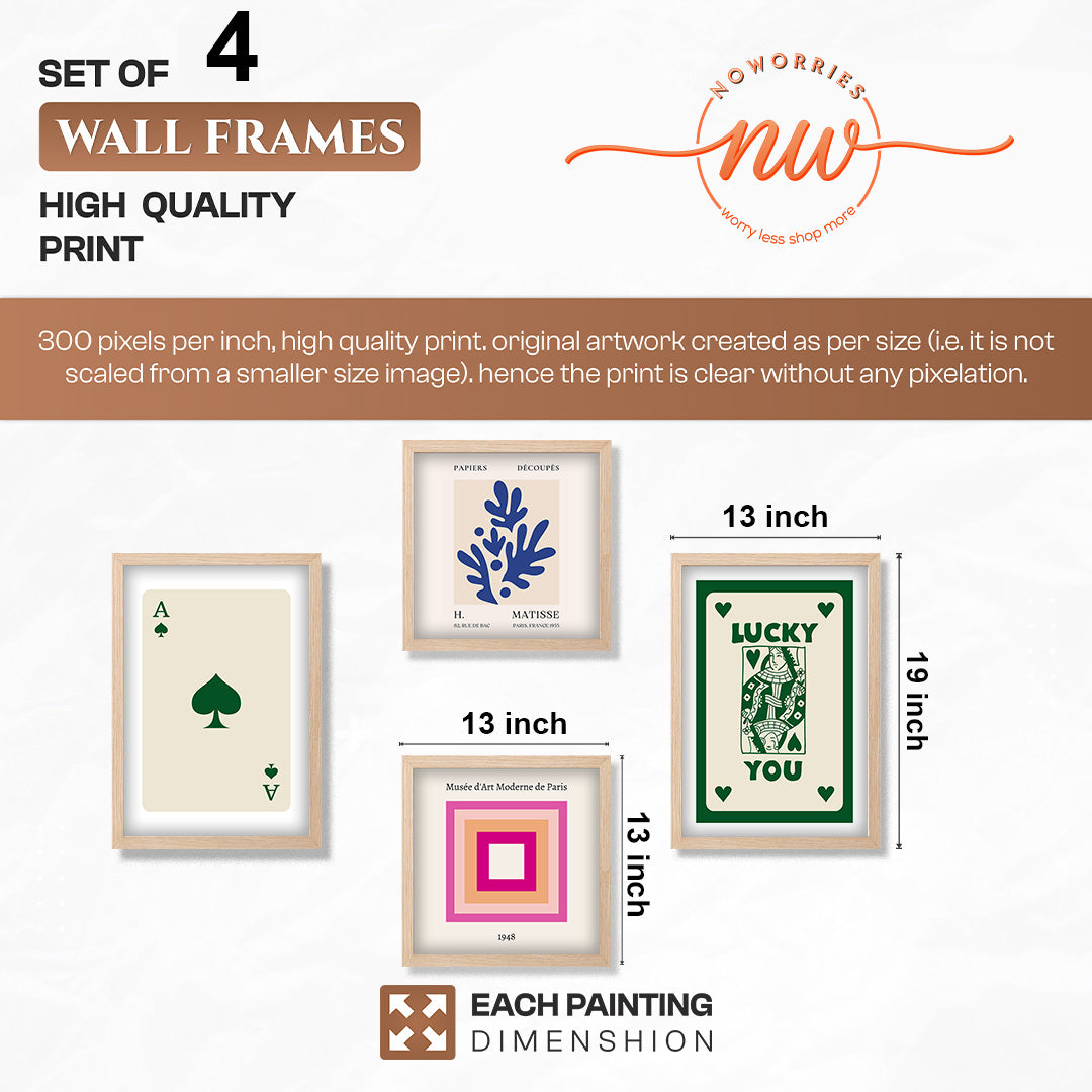 Lucky Card Wall Decor Set of 4