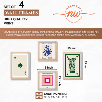 Lucky Card Wall Decor Set of 4