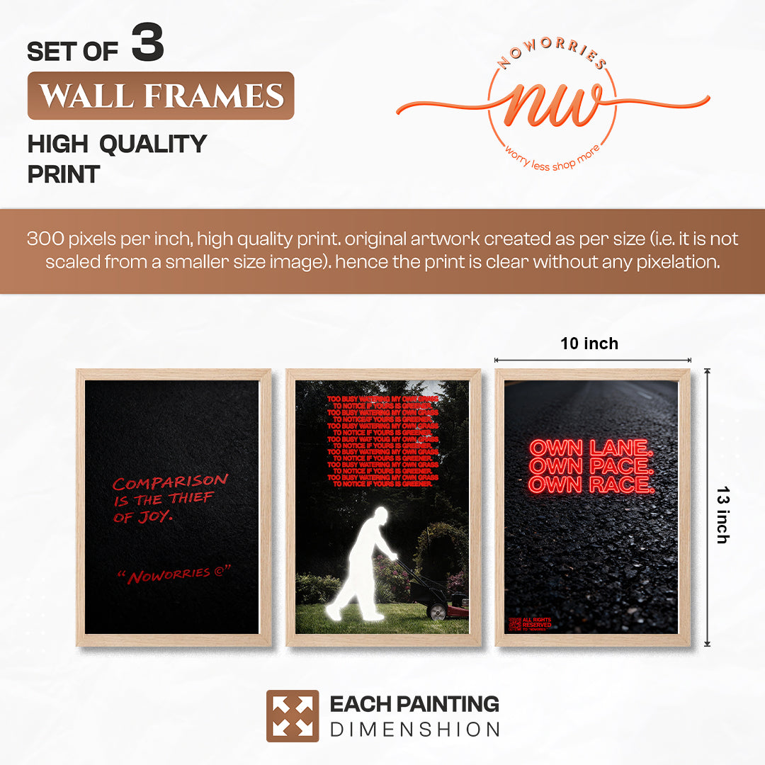 Motivational Quote Wall Art Set of 3