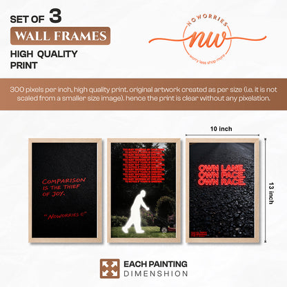 Motivational Quote Wall Art Set of 3