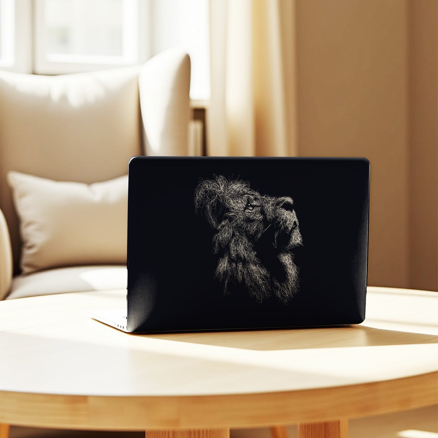 Majestic Lion Creative Doodle Aesthetic Laptop Skin