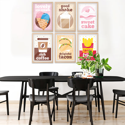 Modern Food Poster Wall Frame Set