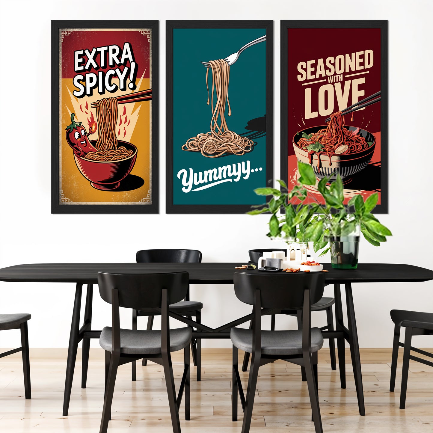 Spicy Noodle Trio Wall Frame