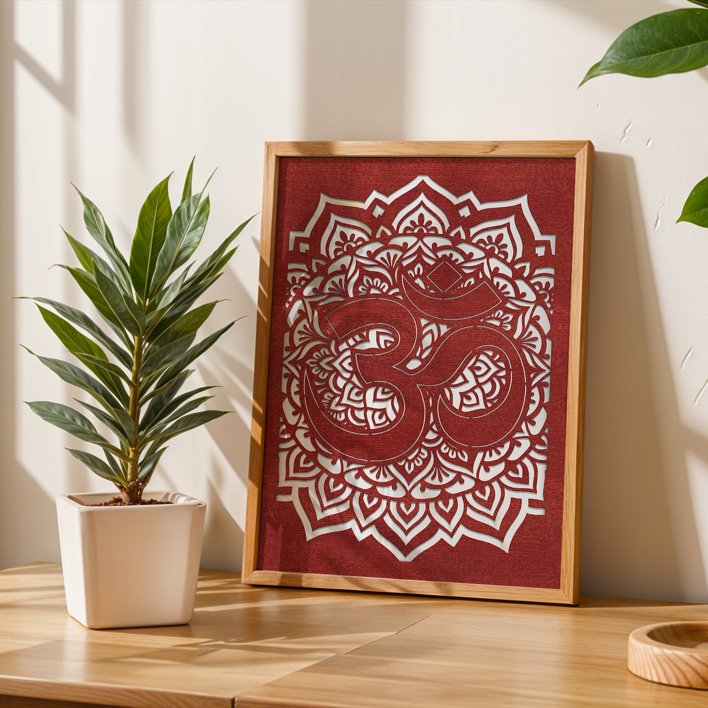 Om Pinewood Laser Wall Art