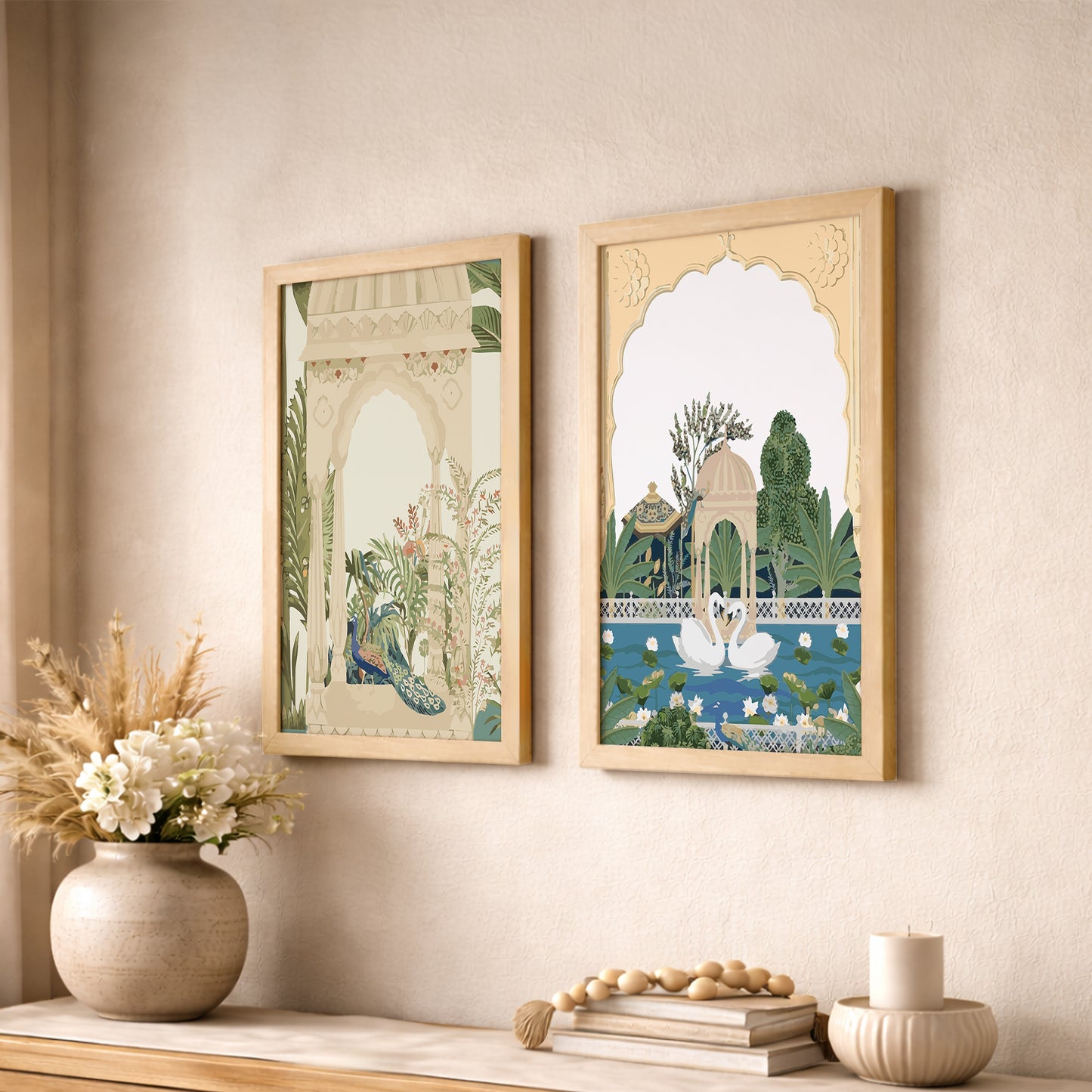 Royal Garden Palace Art Wall Frames Set of 2
