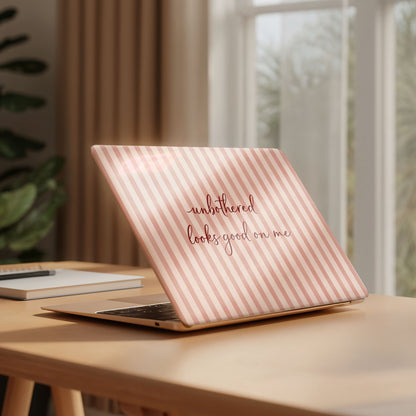 Unbothered Minimalist Pastel Pink Laptop Skin