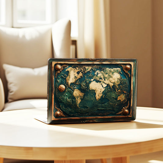 Explore the World Mountain Stamp Laptop Skin