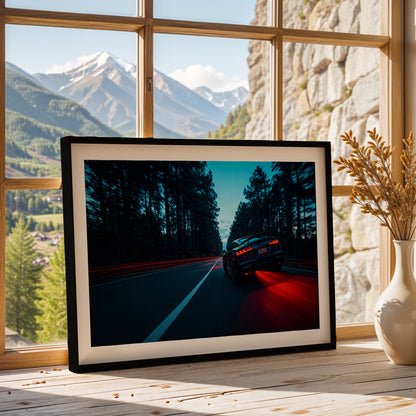 Audi R8 Midnight Forest Drive Wall Frame