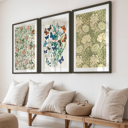 Vintage Botanical Wall Frames Set of 3