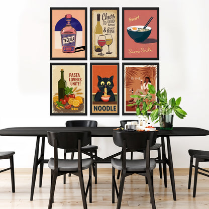 Food & Wine Wall Art Set – 6