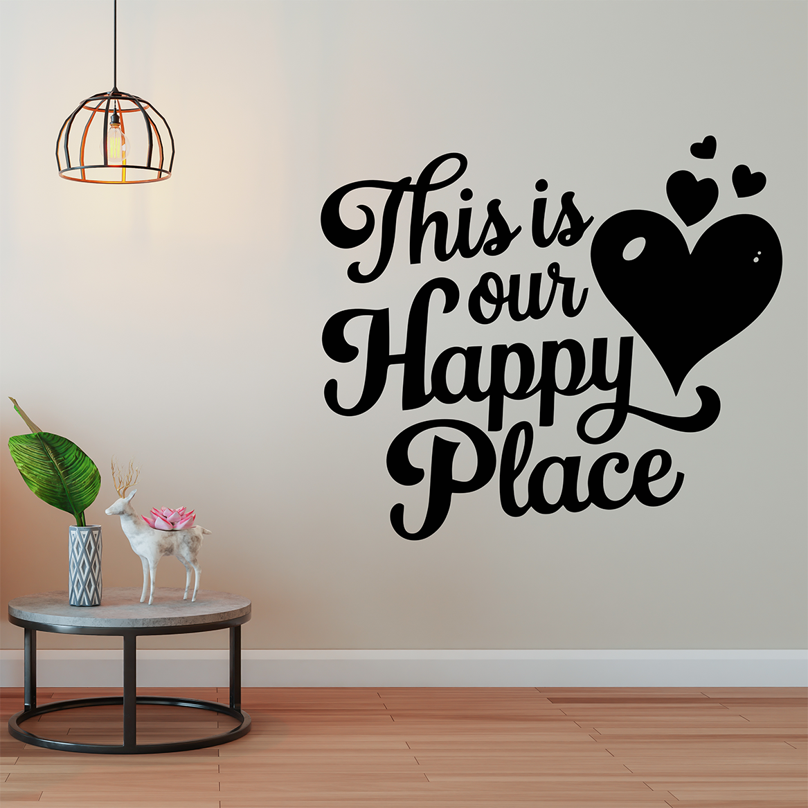 Our Happy Place Heart Wall Sticker
