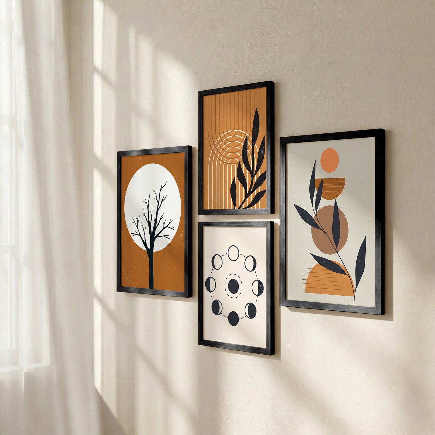 Modern Botanical Wall Frame - Set of 4