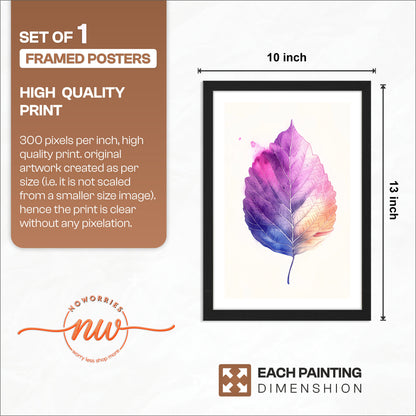 Watercolor Multicolor Leaf Botanical Wall Art