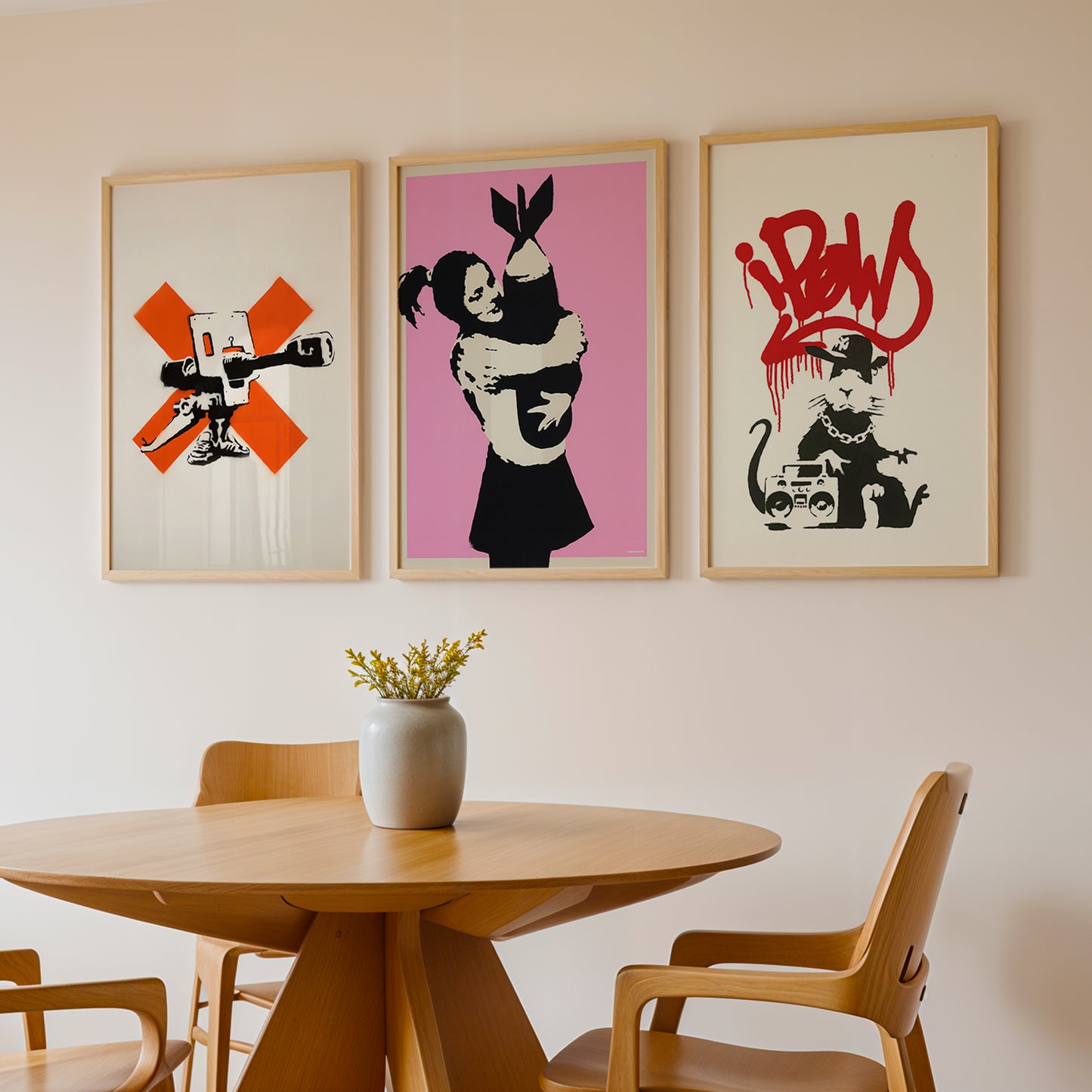 Banksy Inspired Street Art Wall Set of 3