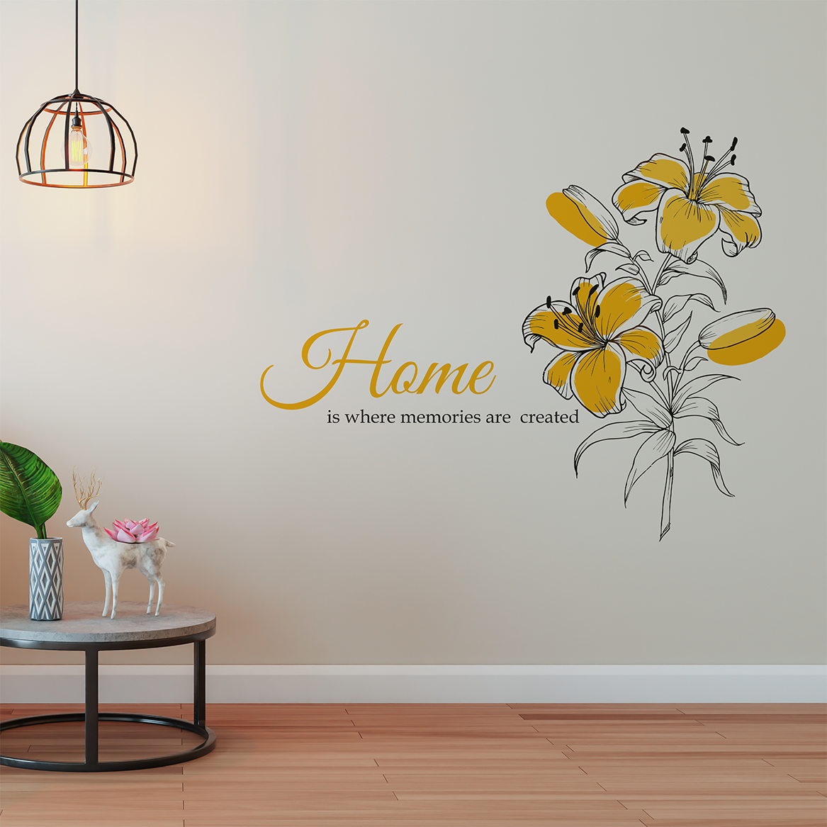 Yellow Lily Floral Wall Sticker