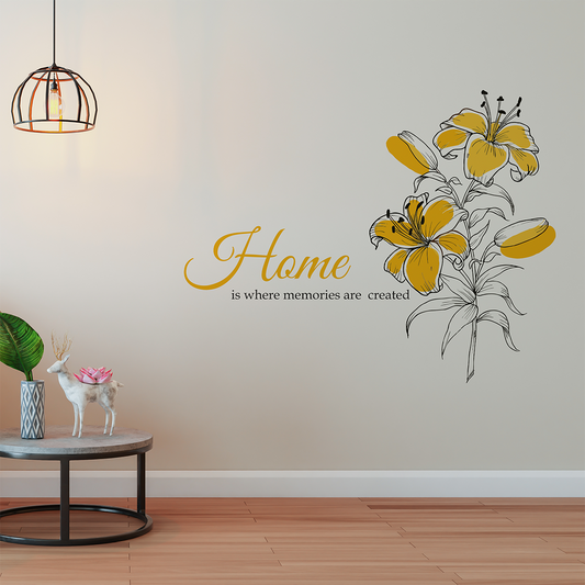 Yellow Lily Floral Wall Sticker