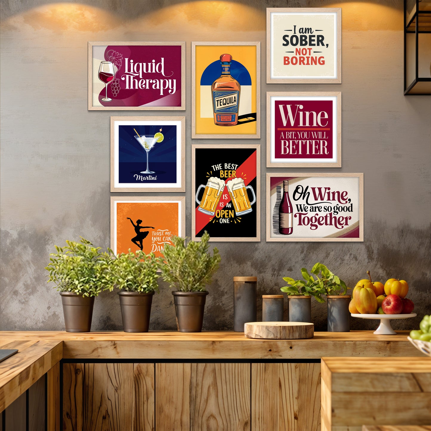 AM to PM Bar & Drink Wall Art Set (Copy)