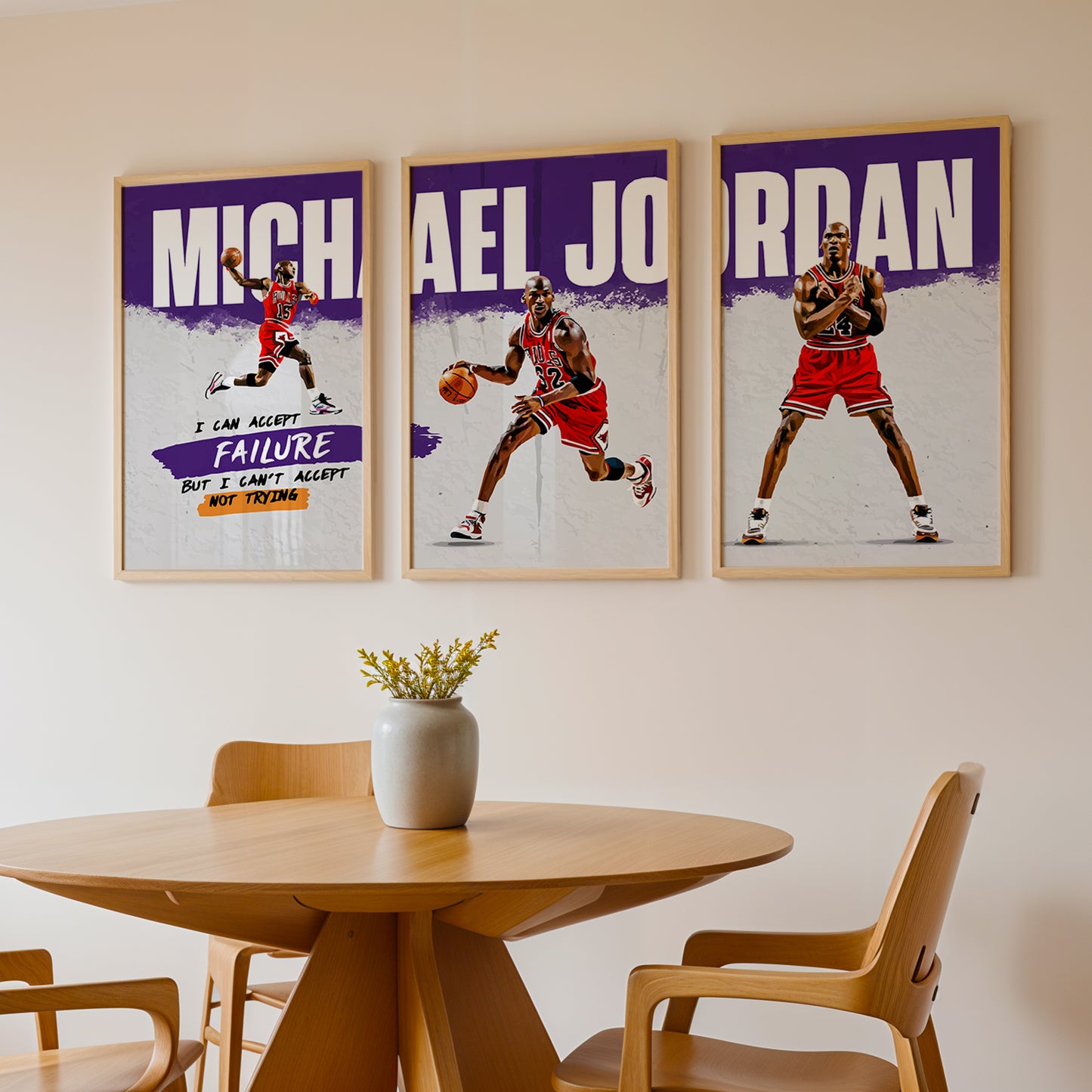 Michael Jordan Motivational Wall Art Set of 3