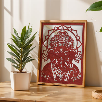 Ganesha Pinewood Laser wall Art