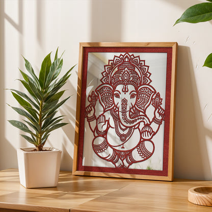 Vighnaharta Ganesha Lasser wall Art
