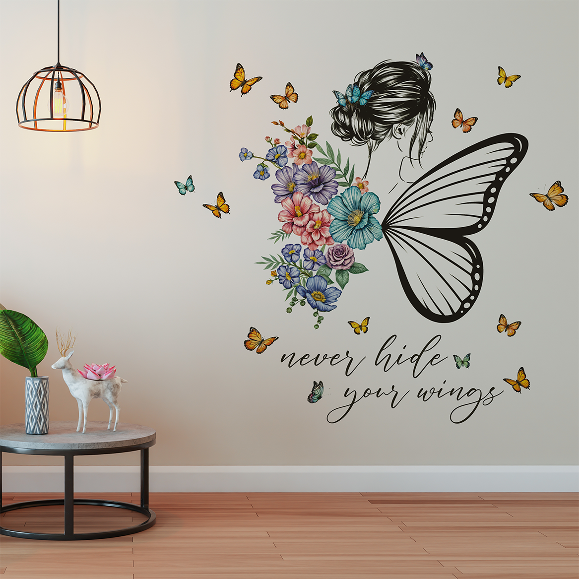 Never Hide Your Wings Wall Sticker