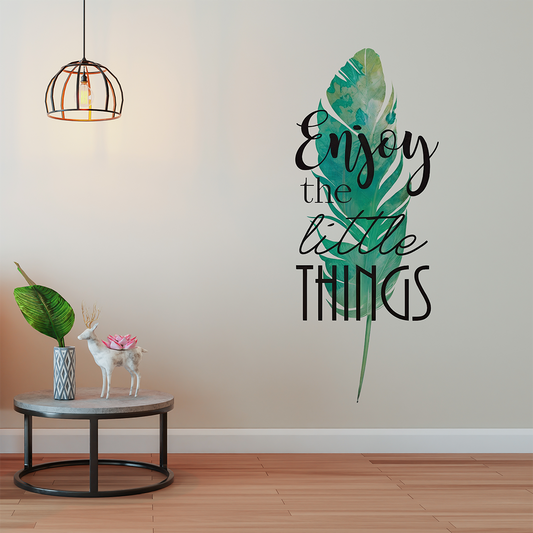 Enjoy Little Things Feather Wall Sticker