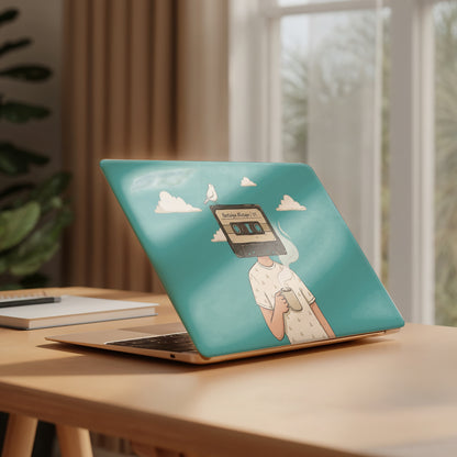 Lo-Fi Cassette Head & Coffee Premium Laptop Skin