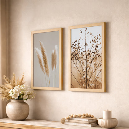 Beige Botanical Minimal Wall Frame Set of 2