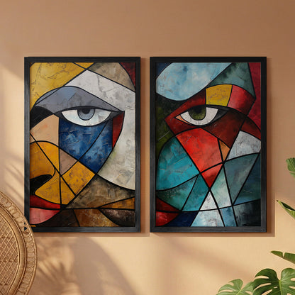 Cubist Eye Wall Art Set of 2