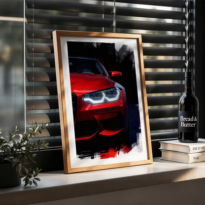 Neon Drift Car Wall Frame Set