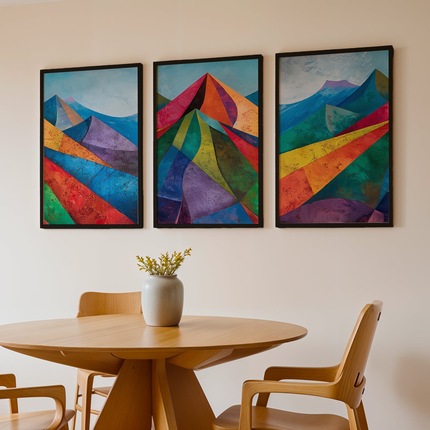 Geometric Landscape Wall Art Set of 3