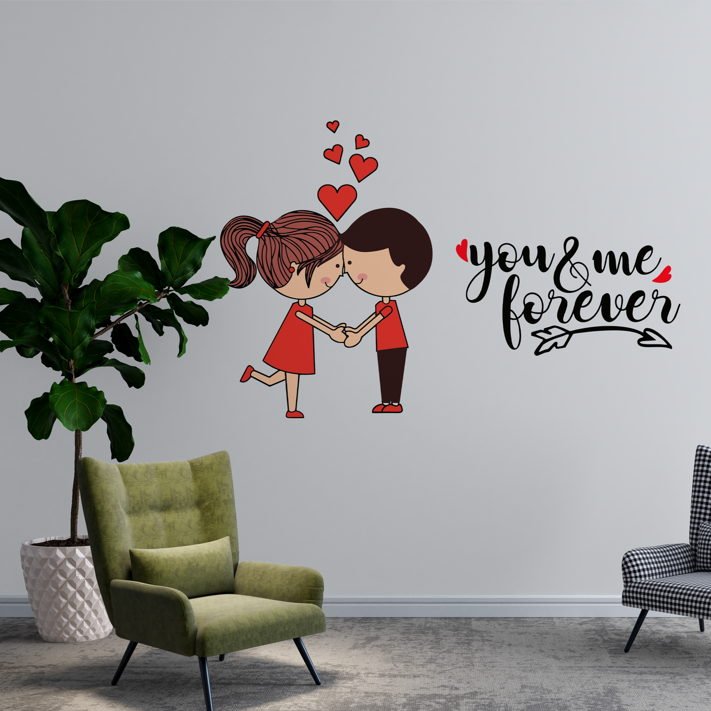 You & Me Forever Romantic Couple Wall Sticker