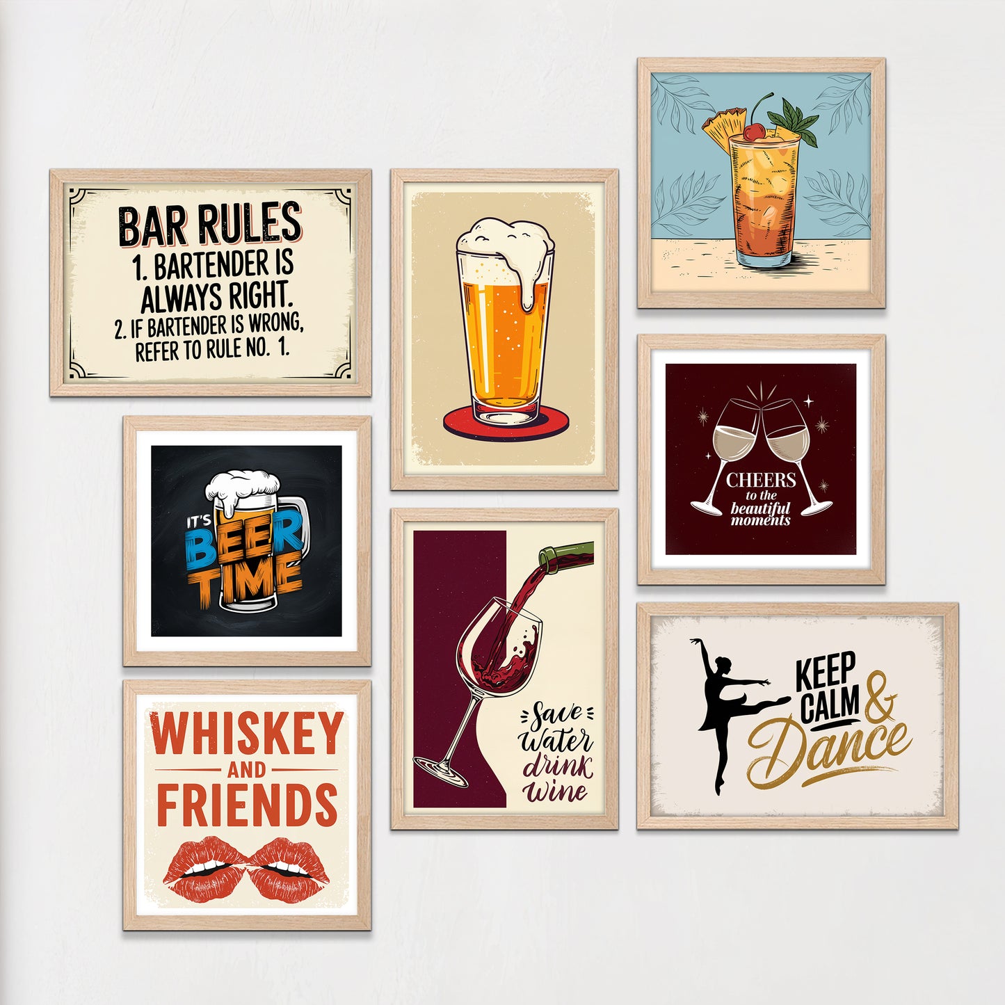 Cheers Gallery Wall Set of 8