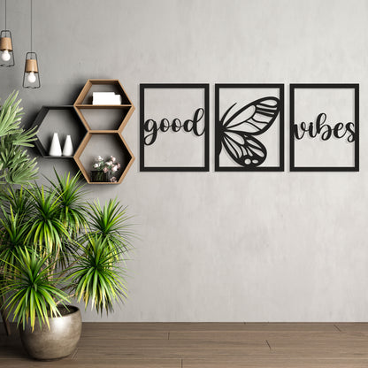 Good Vibes Pinewood Wall Art